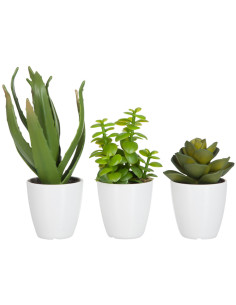 Lot de 3 Plantes artificielles déco D 11 cm Plastique...