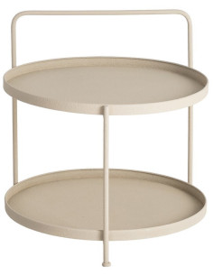 Table d'appoint design Ronde 2 niveaux 56 cm Métal Beige...