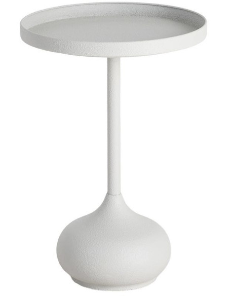 Table d'appoint design contemporain chic Ronde 45 cm Métal Blanc Calcéa