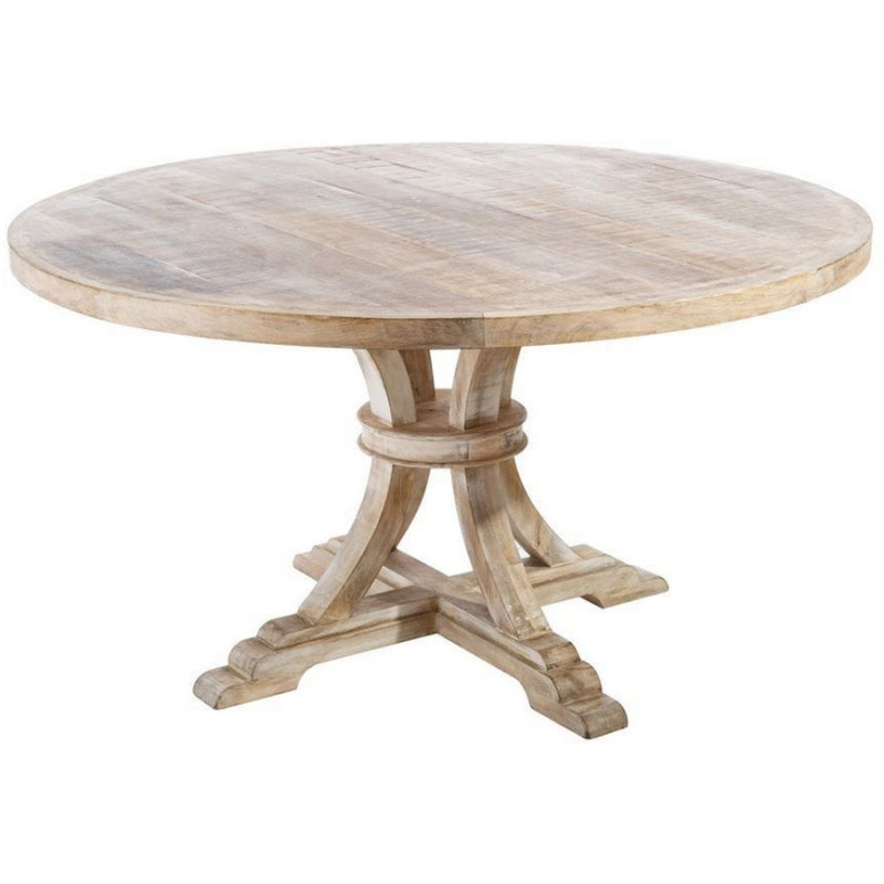 Table à manger ronde 150 cm bois de...