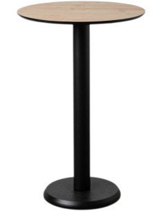 Table haute ronde 65 x 65 x H 100 cm naturel bois et...