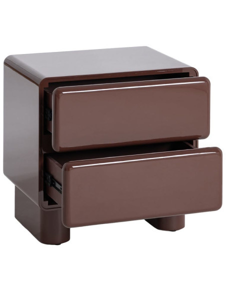 Table de chevet Doumya 56,5 x 42,5 x 56,5 cm rouge grenat laqué MDF
