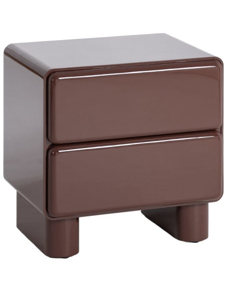 Table de chevet Doumya 56,5 x 42,5 x 56,5 cm rouge grenat laqué MDF
