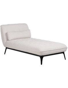 Méridienne d'intérieur moderne en Tissu Blanc crème Métal Noir Elisia