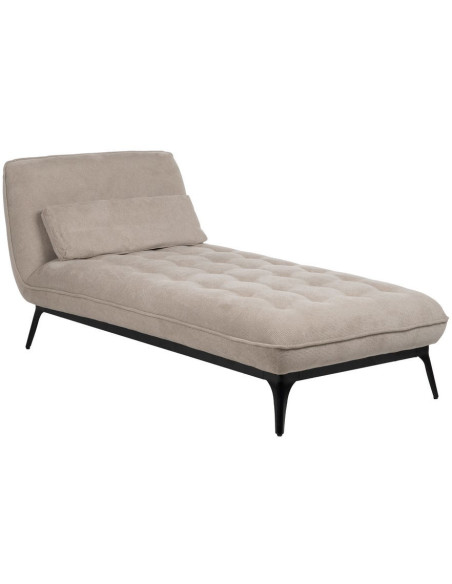 Méridienne d'intérieur moderne en Tissu Taupe Vieilli Métal Noir Elisia