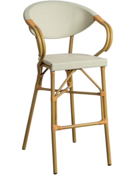 Tabouret de jardin aluminium textilène aquamarine H111 cm Ameyra Lot de 2