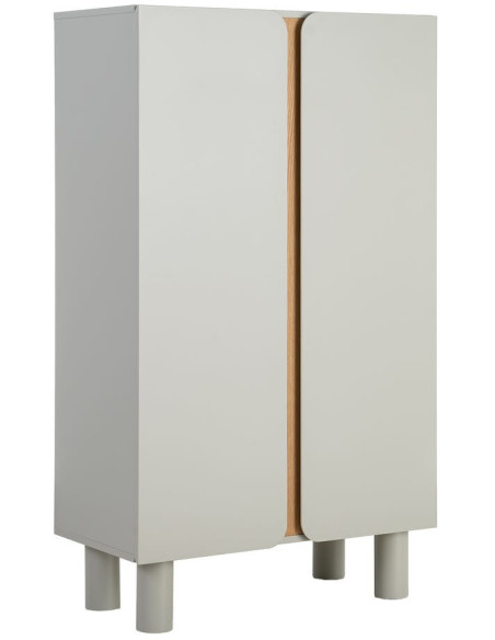 Grande Armoire design 2 portes en Bois MDF Taupe Naturel Malta