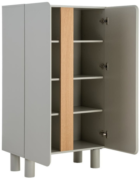 Grande Armoire design 2 portes en Bois MDF Taupe Naturel Malta