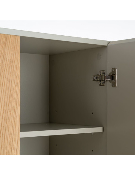Grande Armoire design 2 portes en Bois MDF Taupe Naturel Malta