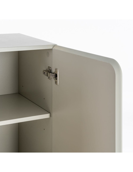 Grande Armoire design 2 portes en Bois MDF Taupe Naturel Malta