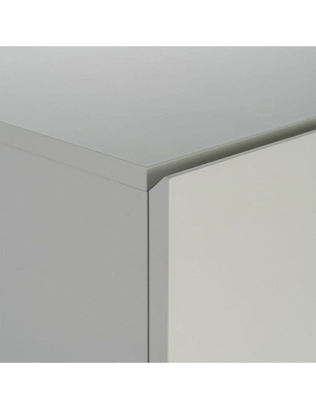 Grande Armoire design 2 portes en Bois MDF Taupe Naturel Malta