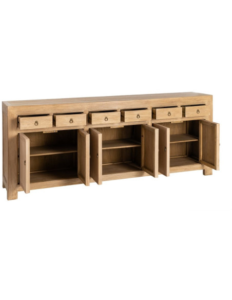Buffet enfilade naturel en pin recyclé 240 cm Atelior