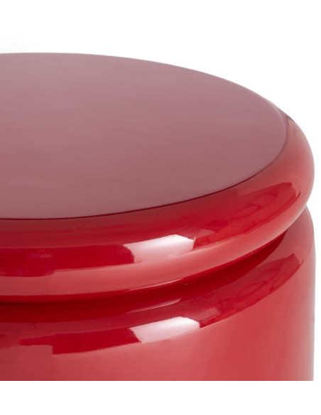 Table d'appoint design pop Ronde 40 cm Bois MDF Rouge Laqué Lakëa