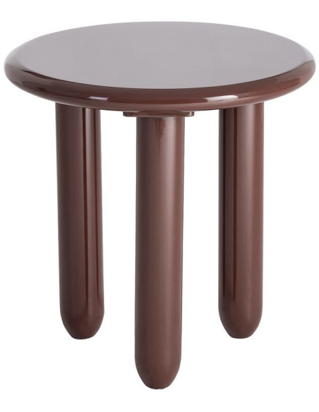 Table d'appoint design Ronde 50 cm Bois MDF Rouge grenat Laqué Séléa