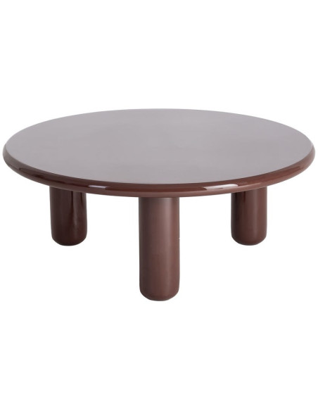 Table basse ronde grenat Ø90 x H36 cm MDF laqué Terrao
