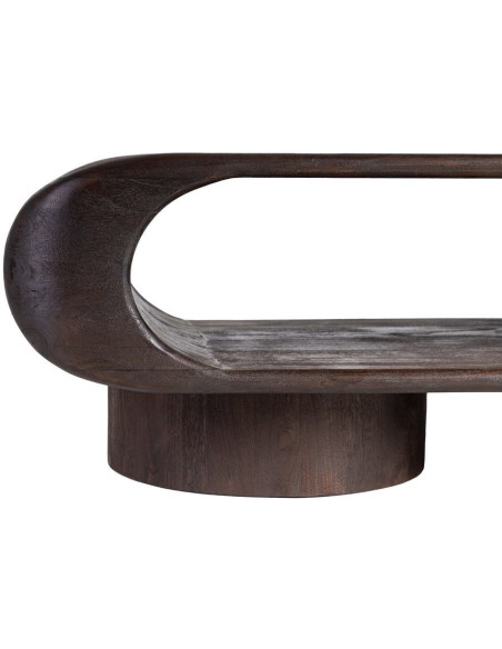 Grande Table basse originale Rectangulaire 1 étagère en Bois de manguier Marron Gista