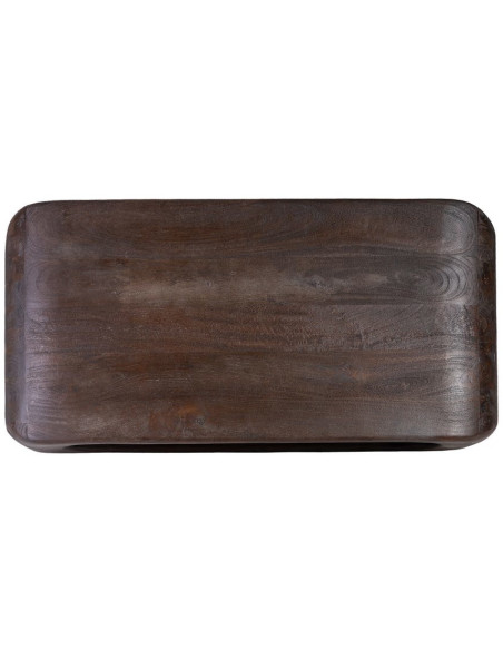 Grande Table basse originale Rectangulaire 1 étagère en Bois de manguier Marron Gista