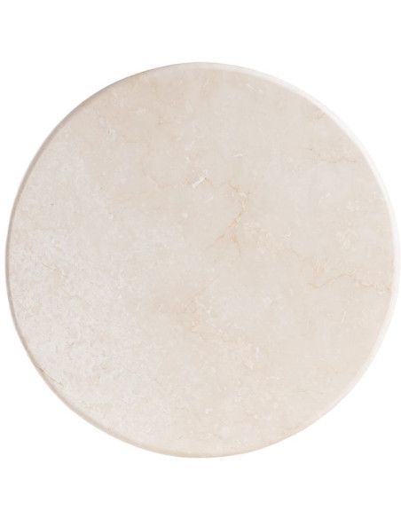 Table basse moderne chic Ronde en Marbre Blanc Bois de manguier Marron Loja