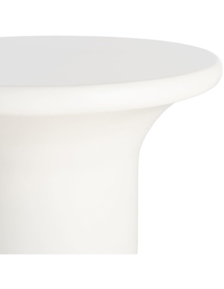 Table basse ronde blanche Ø59 x H40 cm MDF laqué Calcéa