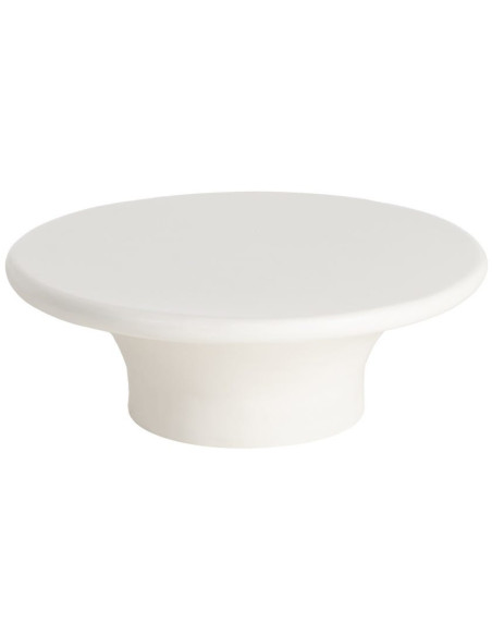 Table basse design minimaliste Ronde 79 cm Bois MDF Blanc Laqué Calcéa