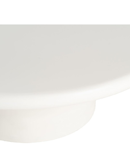 Table basse design minimaliste Ronde 79 cm Bois MDF Blanc Laqué Calcéa