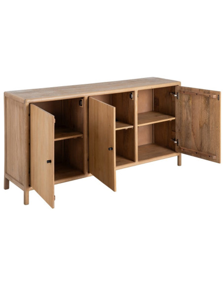 Grand Buffet moderne Bas 3 portes en Bois de manguier Naturel Macarella