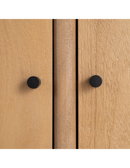 Grand Buffet moderne Bas 3 portes en Bois de manguier Naturel Macarella
