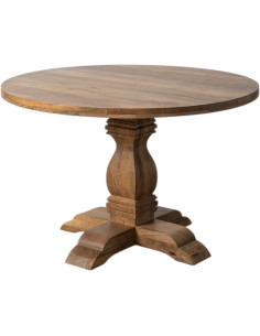 Table à manger vintage chic Ronde 6 personnes en Bois de...