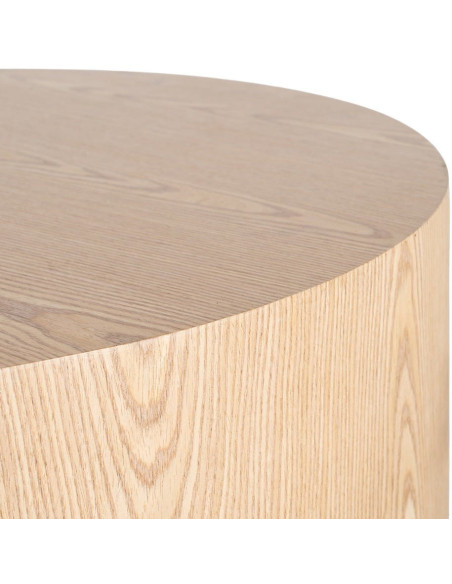 Table basse design Japandi Ronde 1 niche 80 cm Bois MDF Naturel Laqué Boära