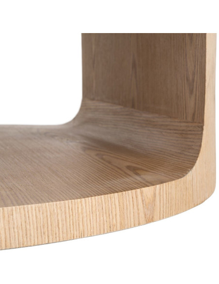 Table basse design Japandi Ronde 1 niche 80 cm Bois MDF Naturel Laqué Boära