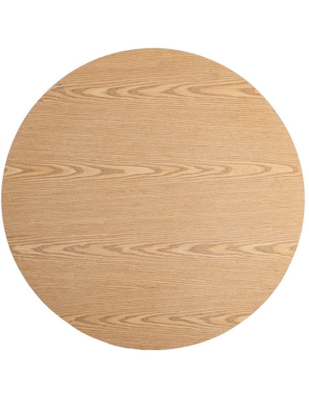 Table basse design Japandi Ronde 1 niche 80 cm Bois MDF Naturel Laqué Boära