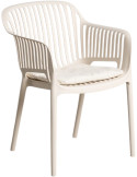 Lot de 4 chaises de jardin empilables en polypropylène beige 55 x 61 x 80 cm Solära