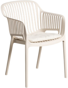 Lot de 4 Chaises de jardin design Polypropylène Beige Solära