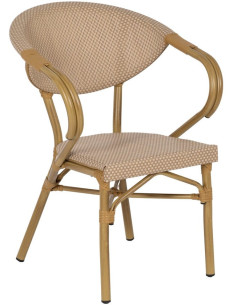 Chaises de jardin aluminium et textilène beige 57 x 58,5...