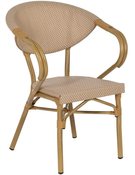 Chaises de jardin aluminium et textilène beige 57 x 58,5 x 82 cm Rainer Lot de 2