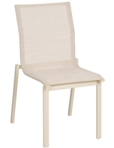 Chaise de jardin haut de gamme en Textilène Métal Beige...