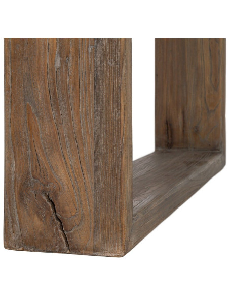 Grande Table À manger design wabi-sabi Rectangulaire 6 personnes 220 cm Bois d'orme recyclé Marron Archibo