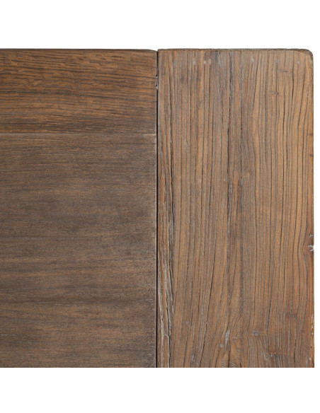 Grande Table À manger design wabi-sabi Rectangulaire 6 personnes 220 cm Bois d'orme recyclé Marron Archibo
