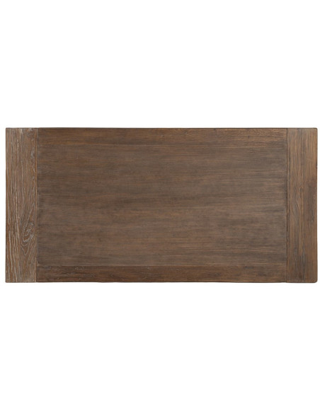 Grande Table À manger design wabi-sabi Rectangulaire 6 personnes 220 cm Bois d'orme recyclé Marron Archibo