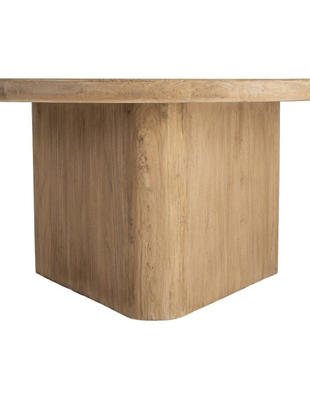 Table à manger design contemporain Ronde 6 personnes 150 cm Bois d'orme recyclé Naturel Toténa
