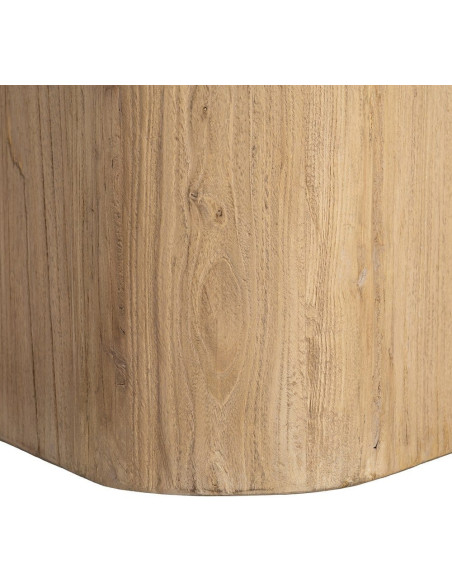 Table à manger design contemporain Ronde 6 personnes 150 cm Bois d'orme recyclé Naturel Toténa