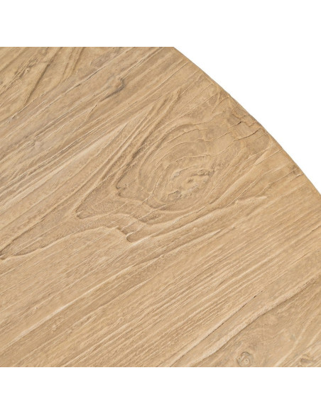 Table à manger design contemporain Ronde 6 personnes 150 cm Bois d'orme recyclé Naturel Toténa