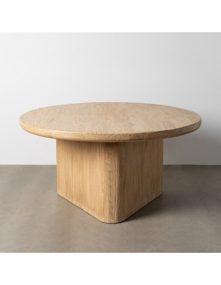 Table à manger design contemporain Ronde 6 personnes 150 cm Bois d'orme recyclé Naturel Toténa