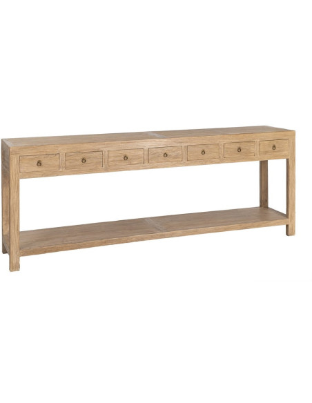 Console drapier d’entrée en orme recyclé naturel 240 cm Atelior
