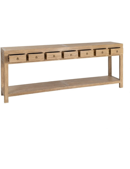 Console drapier d’entrée en orme recyclé naturel 240 cm Atelior