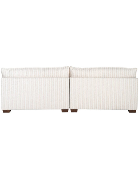 Canapé design contemporain Droit 4 places 282 cm Tissu Blanc crème Motif rayures Bois Linéva