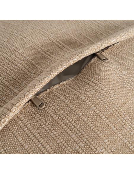 Canapé design contemporain Droit 3 places 221 cm Tissu Beige foncé Bois Pluméa