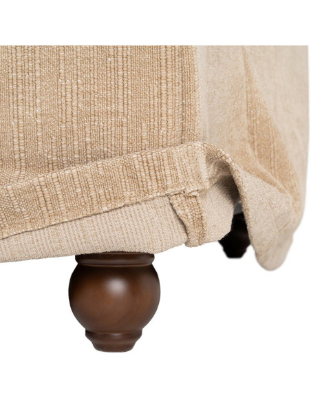 Canapé design contemporain Droit 3 places 221 cm Tissu Beige foncé Bois Pluméa