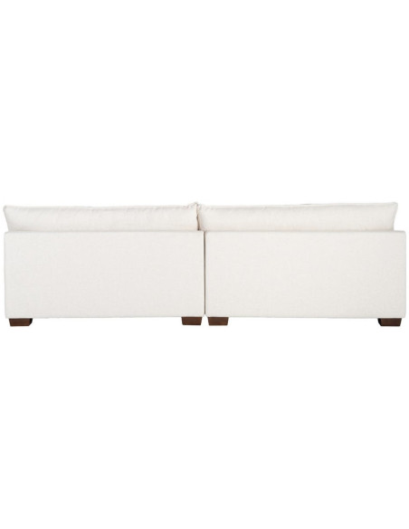 Canapé design contemporain Droit 4 places 282 cm Tissu Blanc crème Bois Coconéa