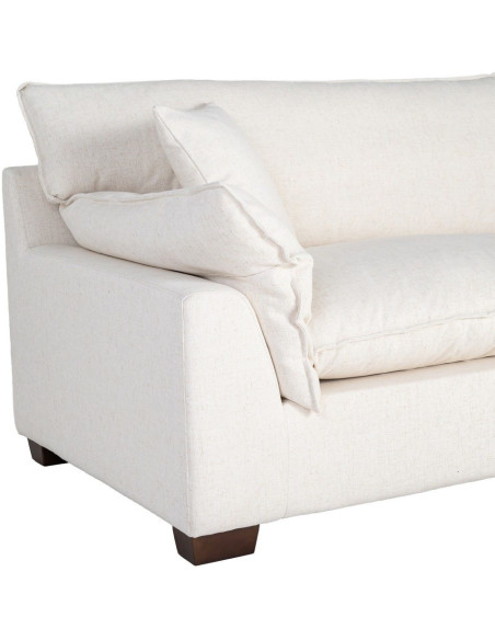 Canapé design contemporain Droit 4 places 282 cm Tissu Blanc crème Bois Coconéa